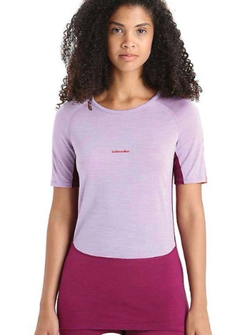 Icebreaker Women 125 Zoneknit SS Crewe Purple Gaze Go Berry Merino Base Layer XL